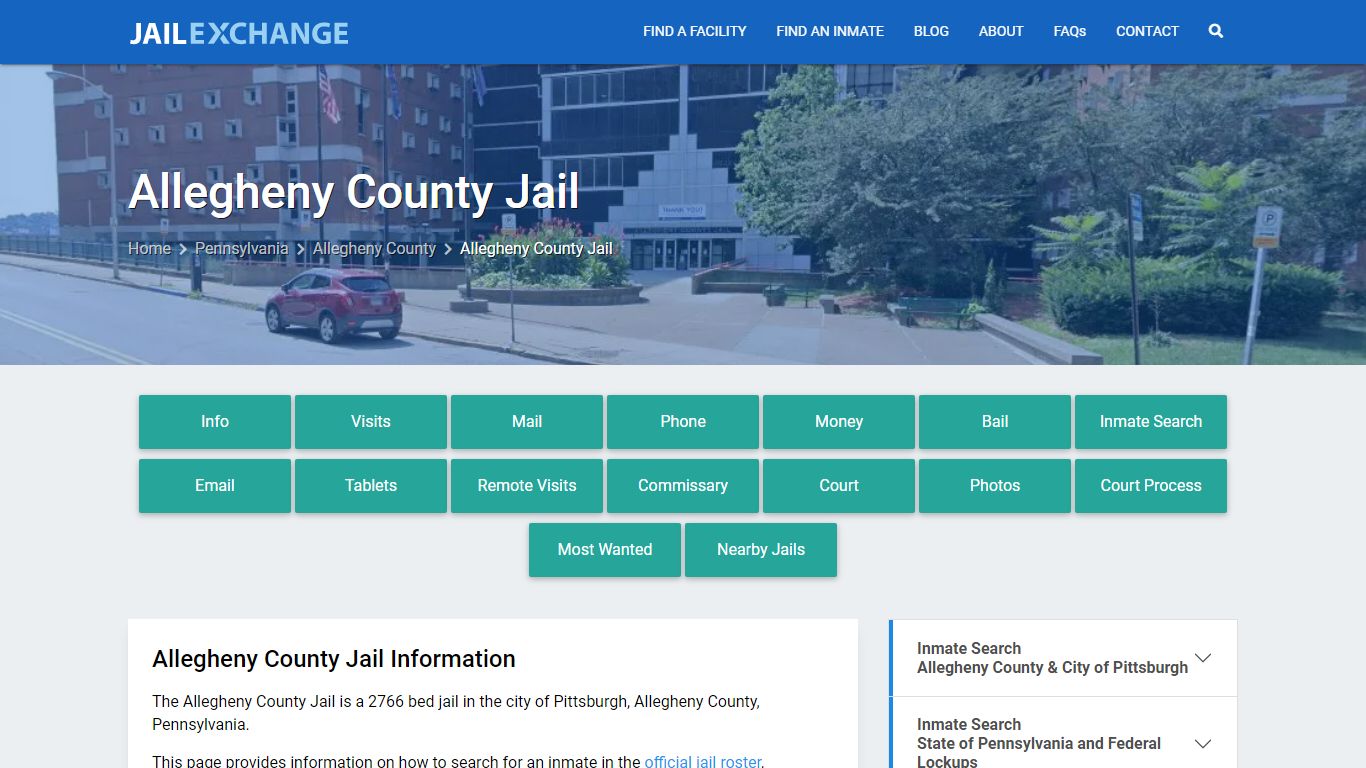 Allegheny County Jail, PA Inmate Search, Information